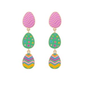Dangling Easter Egg Earrings Colorful